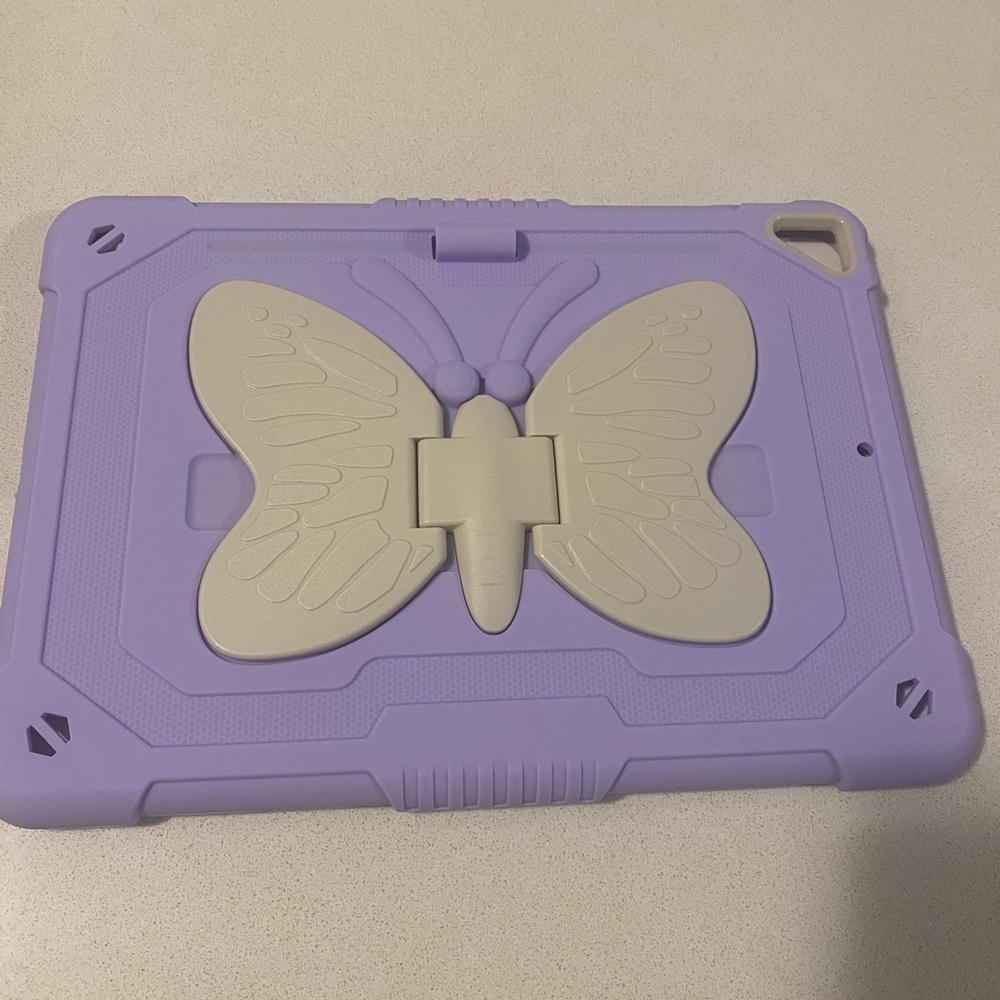 iPad 10.2 (2019,2020,2021) case shockproof iPad case for kids purple butterfly - Picture 2 of 4